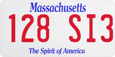 MA license plate 128SI3