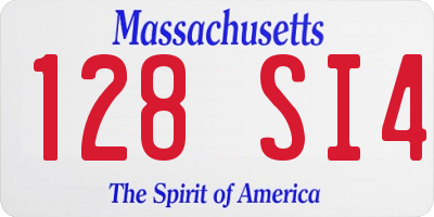 MA license plate 128SI4
