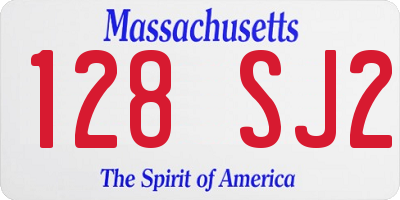 MA license plate 128SJ2