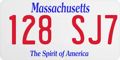 MA license plate 128SJ7