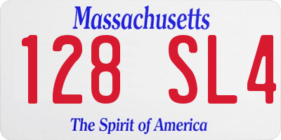 MA license plate 128SL4