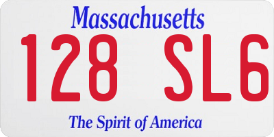 MA license plate 128SL6