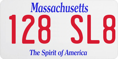 MA license plate 128SL8