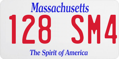 MA license plate 128SM4