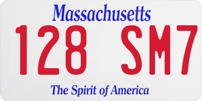 MA license plate 128SM7