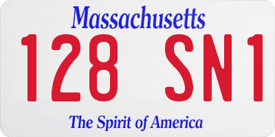 MA license plate 128SN1