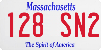 MA license plate 128SN2