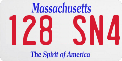 MA license plate 128SN4