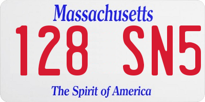 MA license plate 128SN5
