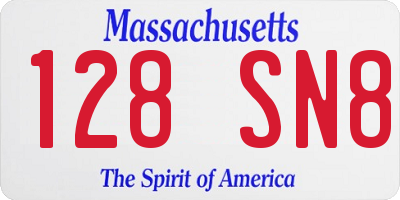 MA license plate 128SN8