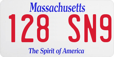 MA license plate 128SN9