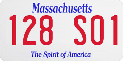 MA license plate 128SO1