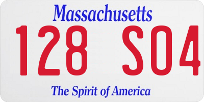 MA license plate 128SO4