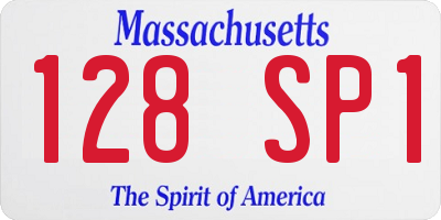 MA license plate 128SP1
