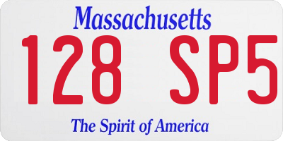MA license plate 128SP5