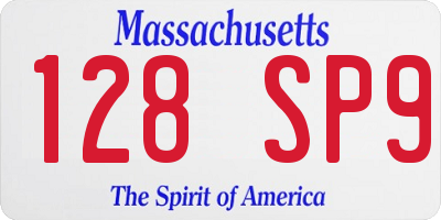 MA license plate 128SP9