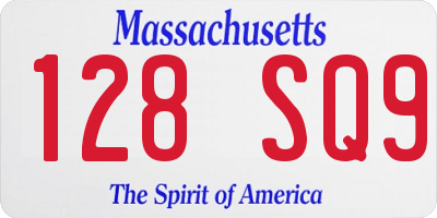 MA license plate 128SQ9