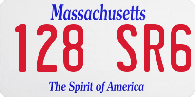 MA license plate 128SR6