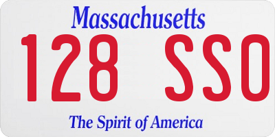 MA license plate 128SS0