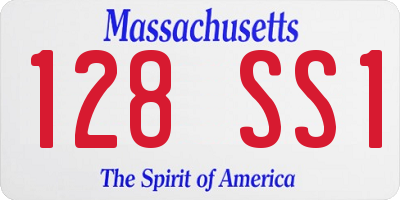 MA license plate 128SS1