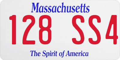 MA license plate 128SS4