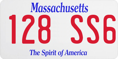 MA license plate 128SS6