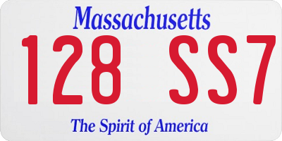 MA license plate 128SS7