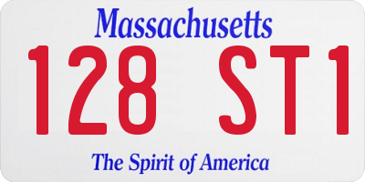 MA license plate 128ST1