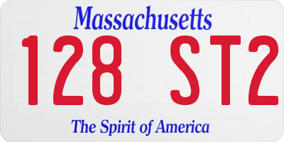 MA license plate 128ST2