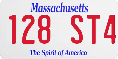 MA license plate 128ST4