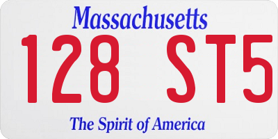 MA license plate 128ST5