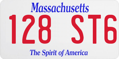 MA license plate 128ST6