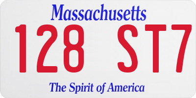 MA license plate 128ST7