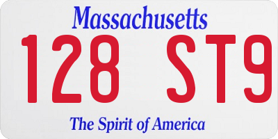 MA license plate 128ST9