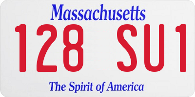 MA license plate 128SU1