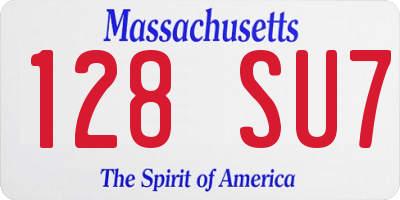 MA license plate 128SU7