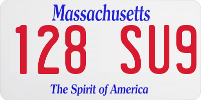 MA license plate 128SU9