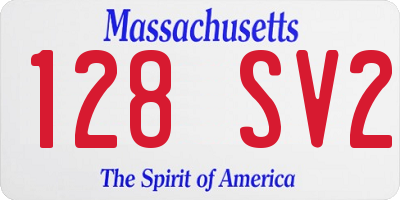 MA license plate 128SV2