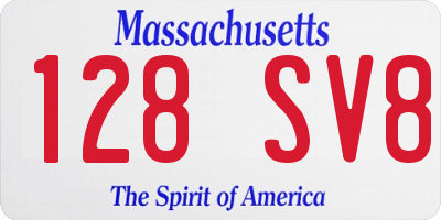 MA license plate 128SV8