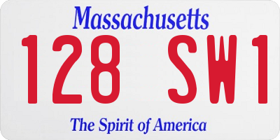 MA license plate 128SW1