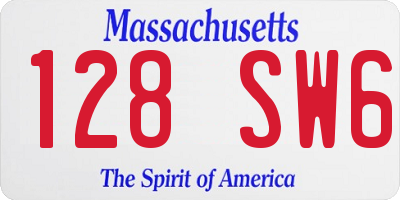 MA license plate 128SW6