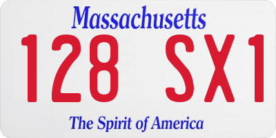 MA license plate 128SX1