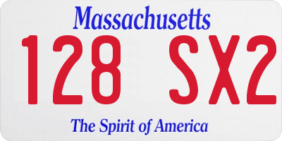 MA license plate 128SX2