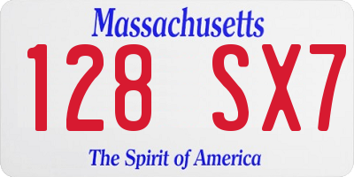MA license plate 128SX7