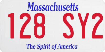 MA license plate 128SY2