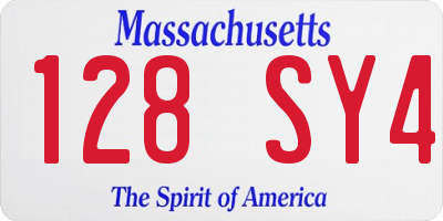 MA license plate 128SY4
