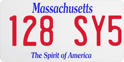 MA license plate 128SY5