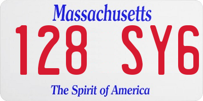 MA license plate 128SY6