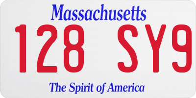 MA license plate 128SY9