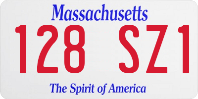 MA license plate 128SZ1